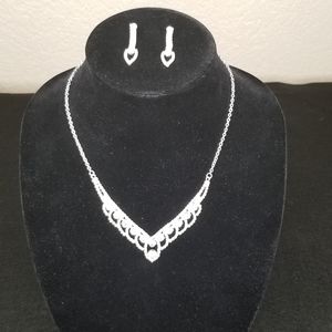 Elegant Rhinestone Necklace and Earrings